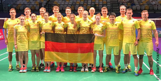 Die Deutsche Badminton Nationalmannschaft 2017 beim Sudirman-Cup, der Mixed-Team-WM