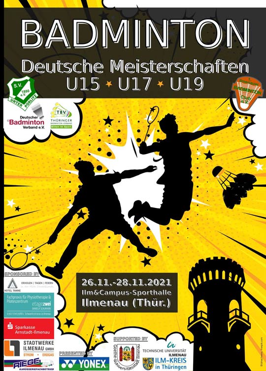 Hier ist das Veranstaltungsplakat der Deutschen Meisterschaften zu sehen.